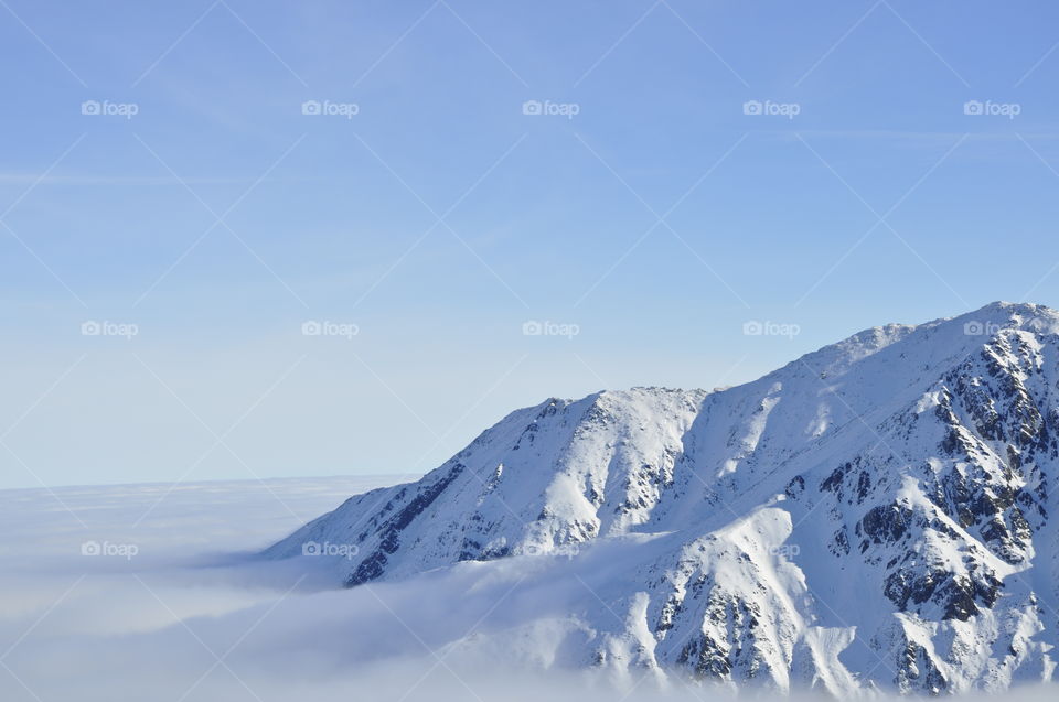 Beautiful  winter landscape for Tatry's mountains.