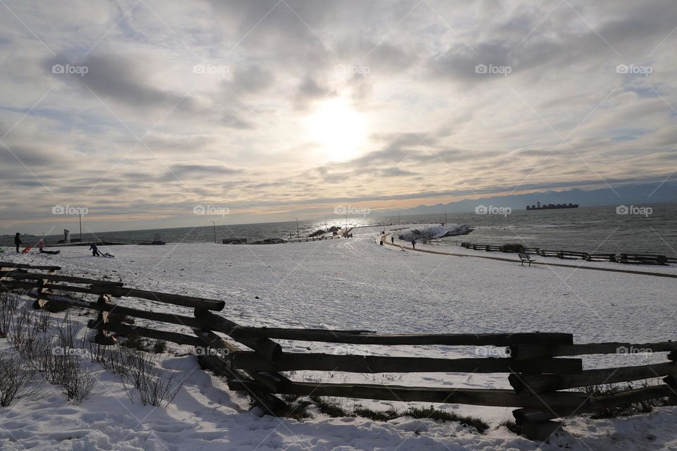 First snow covered the coast white 