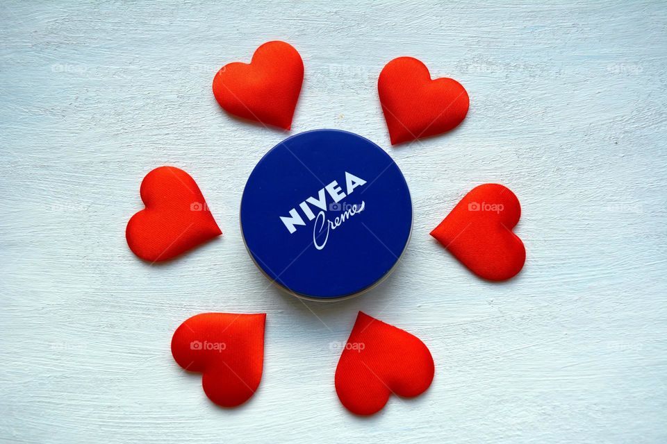 love ❤️ Nivea cream with red hearts