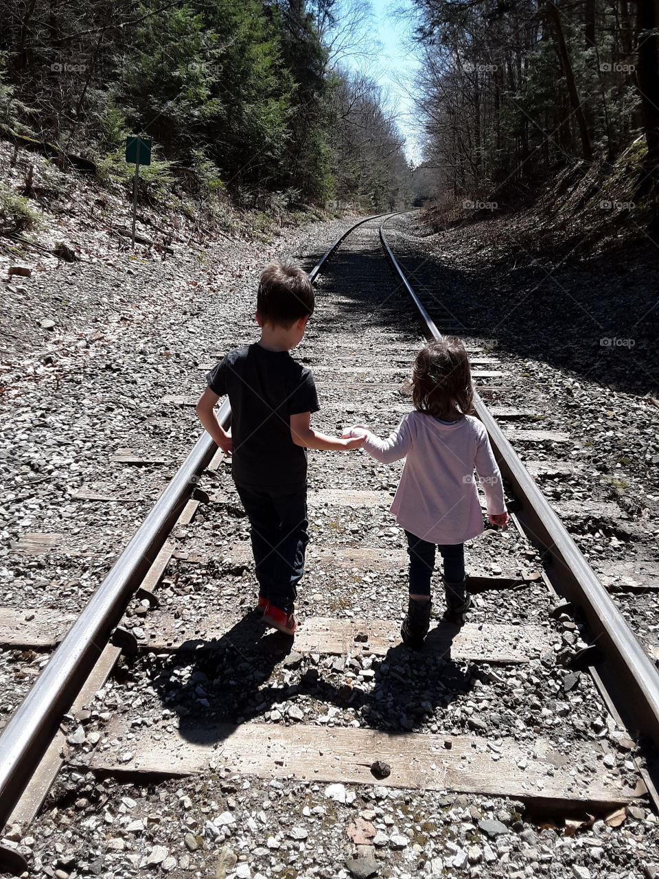 brother sister train tracks