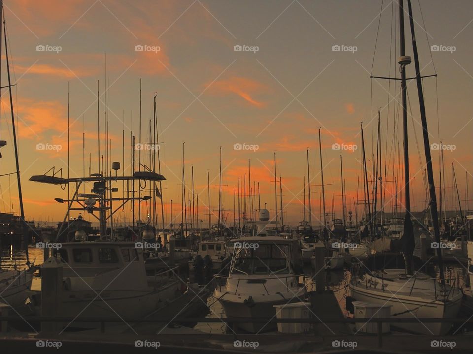 Monterey Boat Marina at Sunset