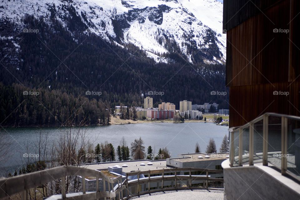 Lake in the resort town of St. Moritz