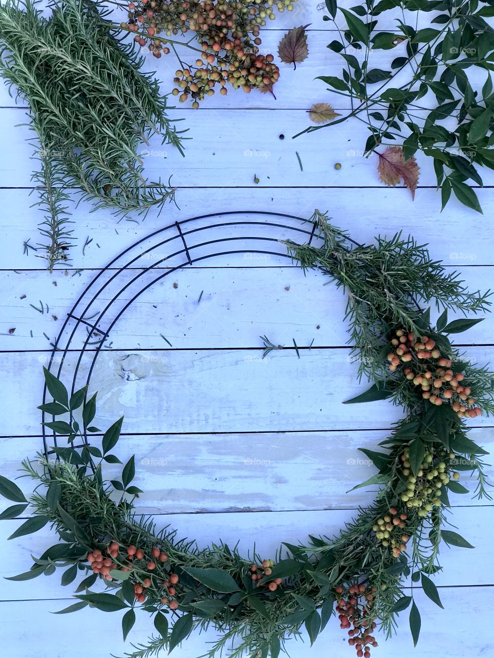 Fall Wreath With Rosemary And Winterberry 