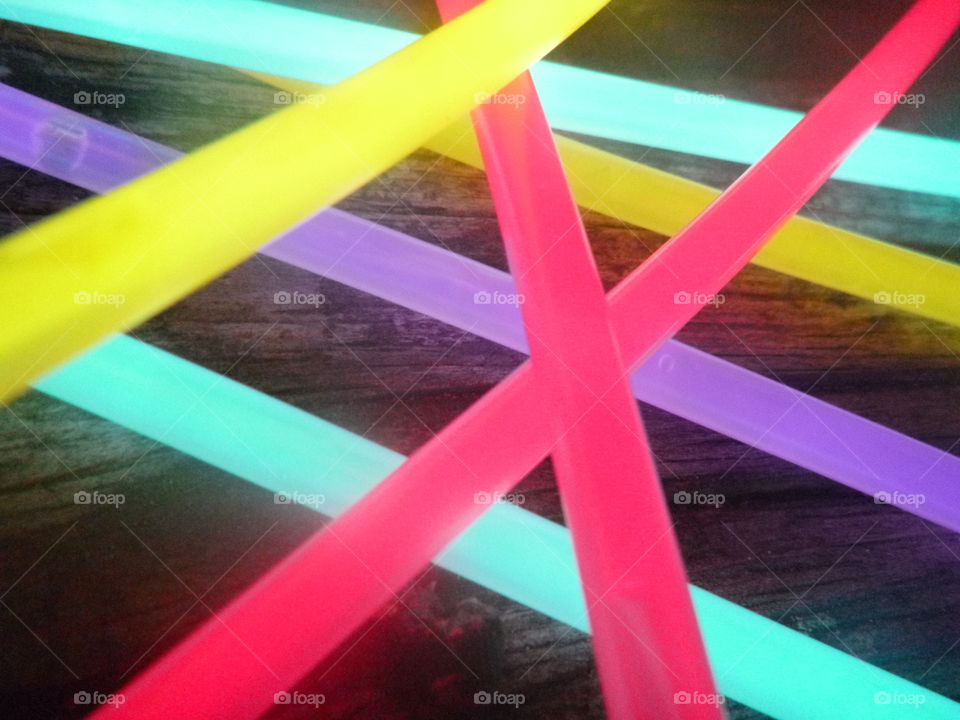 Glow sticks illuminating at night