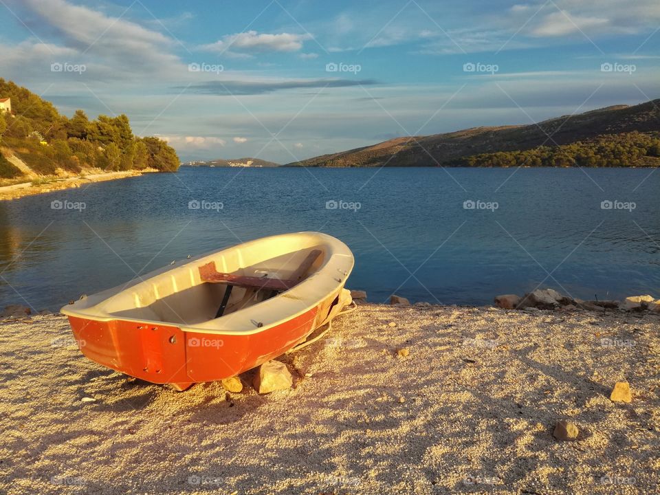 Old boat on the coast