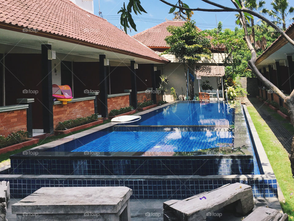 Swimming pool in Seminyak, Bali, Indonesia.