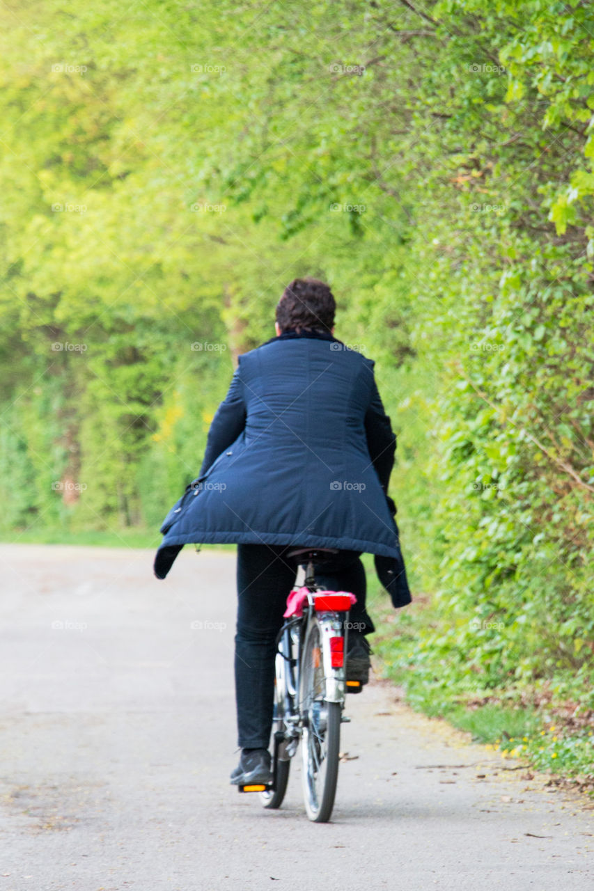 Woman on her bicycle