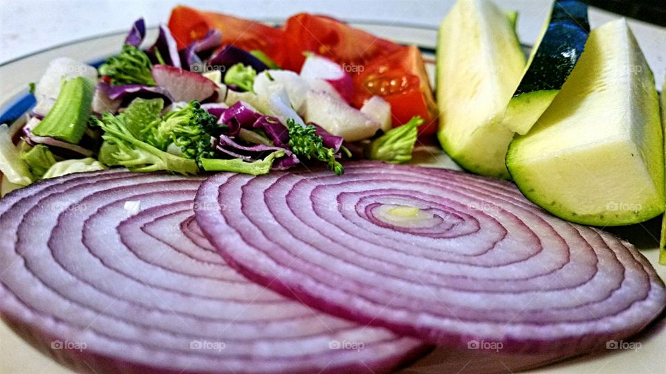 Freshly sliced veggies ready for the soup pot!