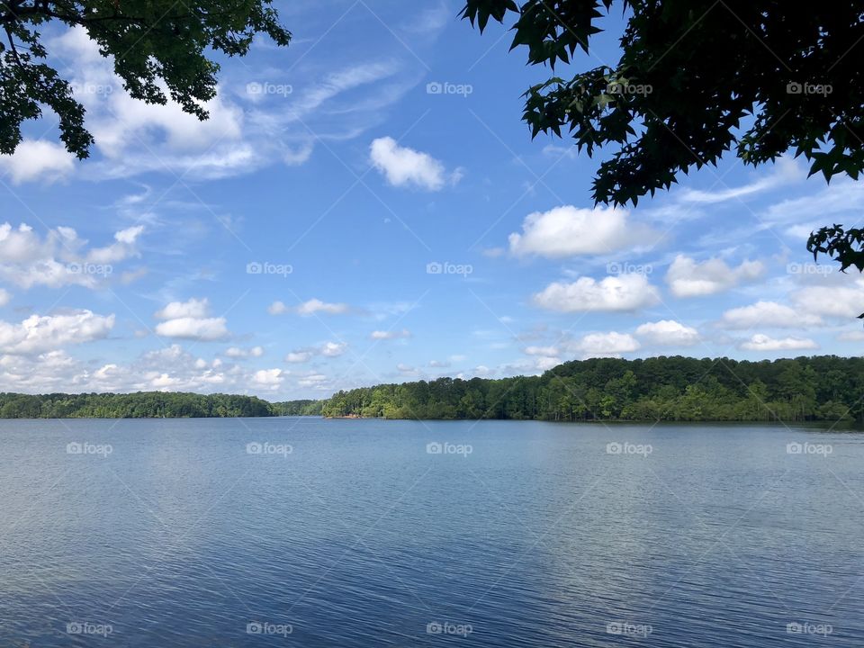 Blue sky over a lake