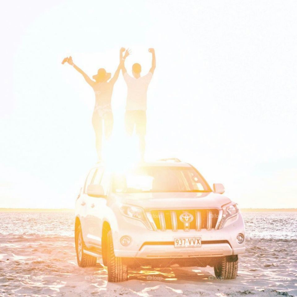 A car, friends and one for the wonderful sun