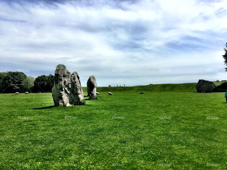 The Avebury Stones, Wiltshire, England.