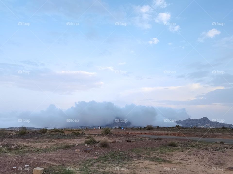 The cover clouds on the mountain