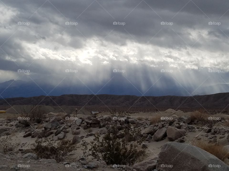 sun breaking through the clouds