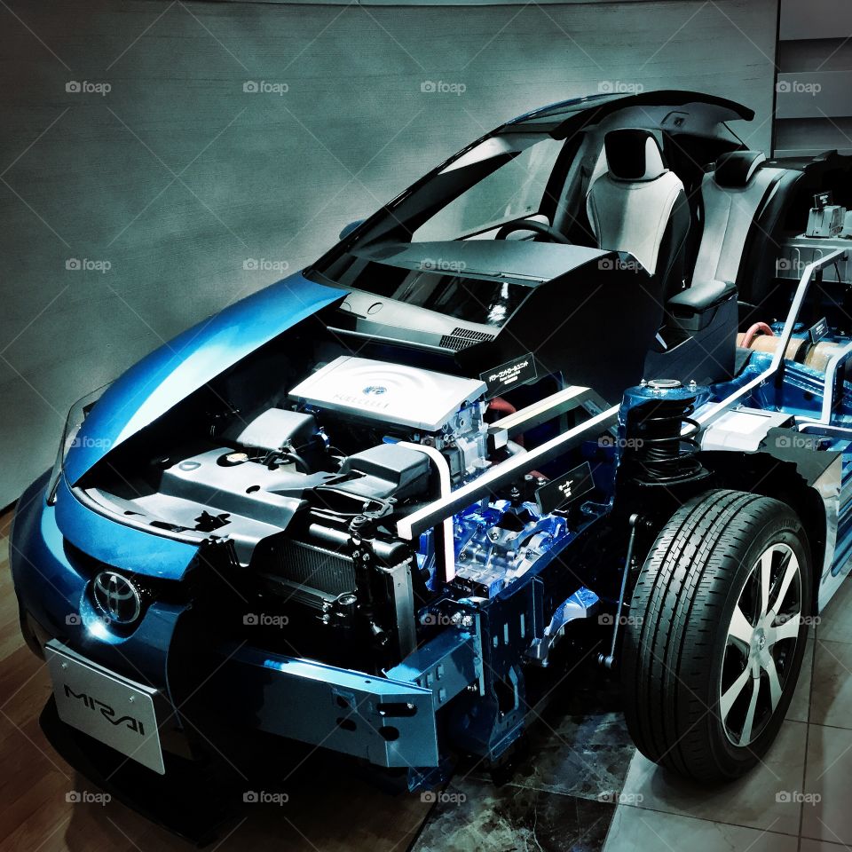 Futuristic car form Toyota, Japan that runs on hydrogen cells
