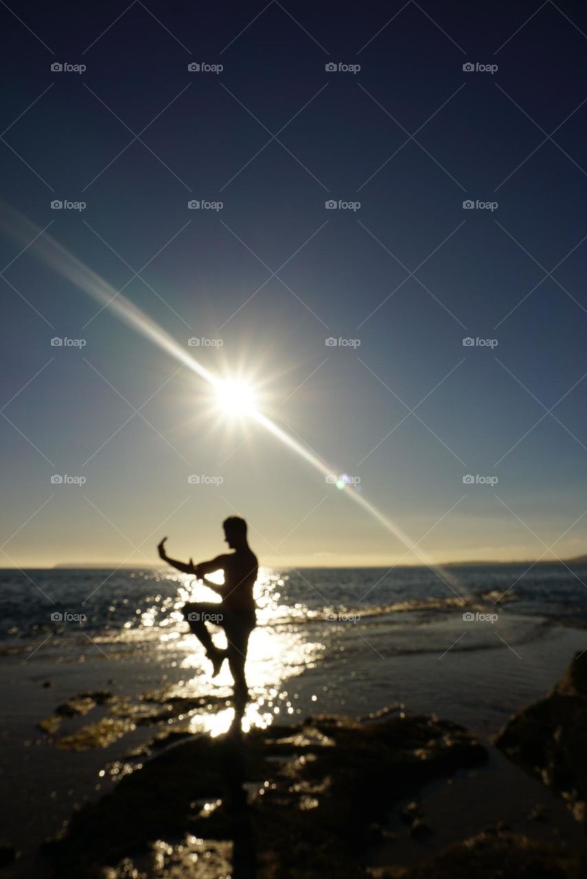 Sunset#sea#rocks#sky#nature#human