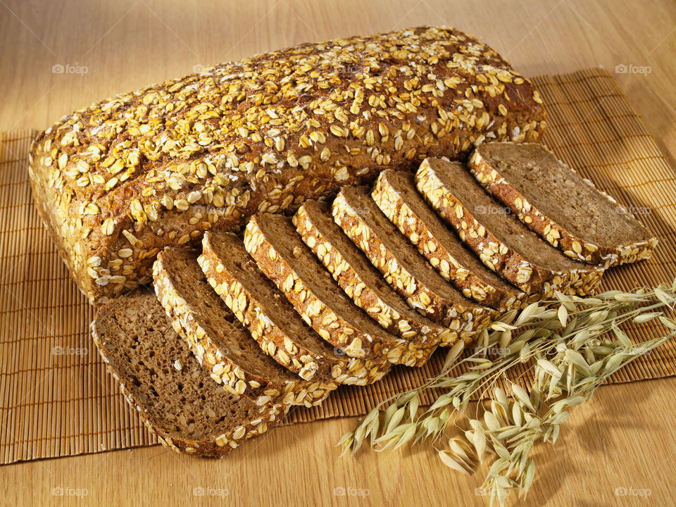 Slices of bread along with wheat