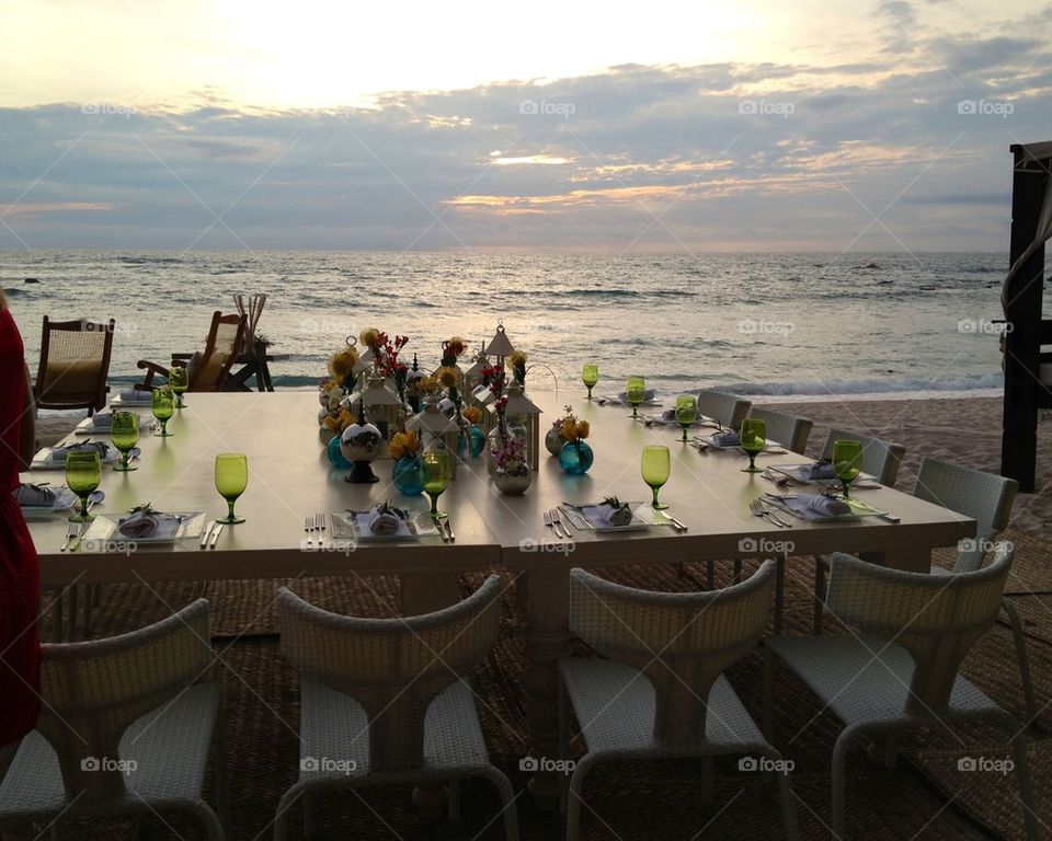 Dining on the beach