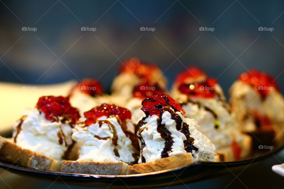 Close-up of slice cake