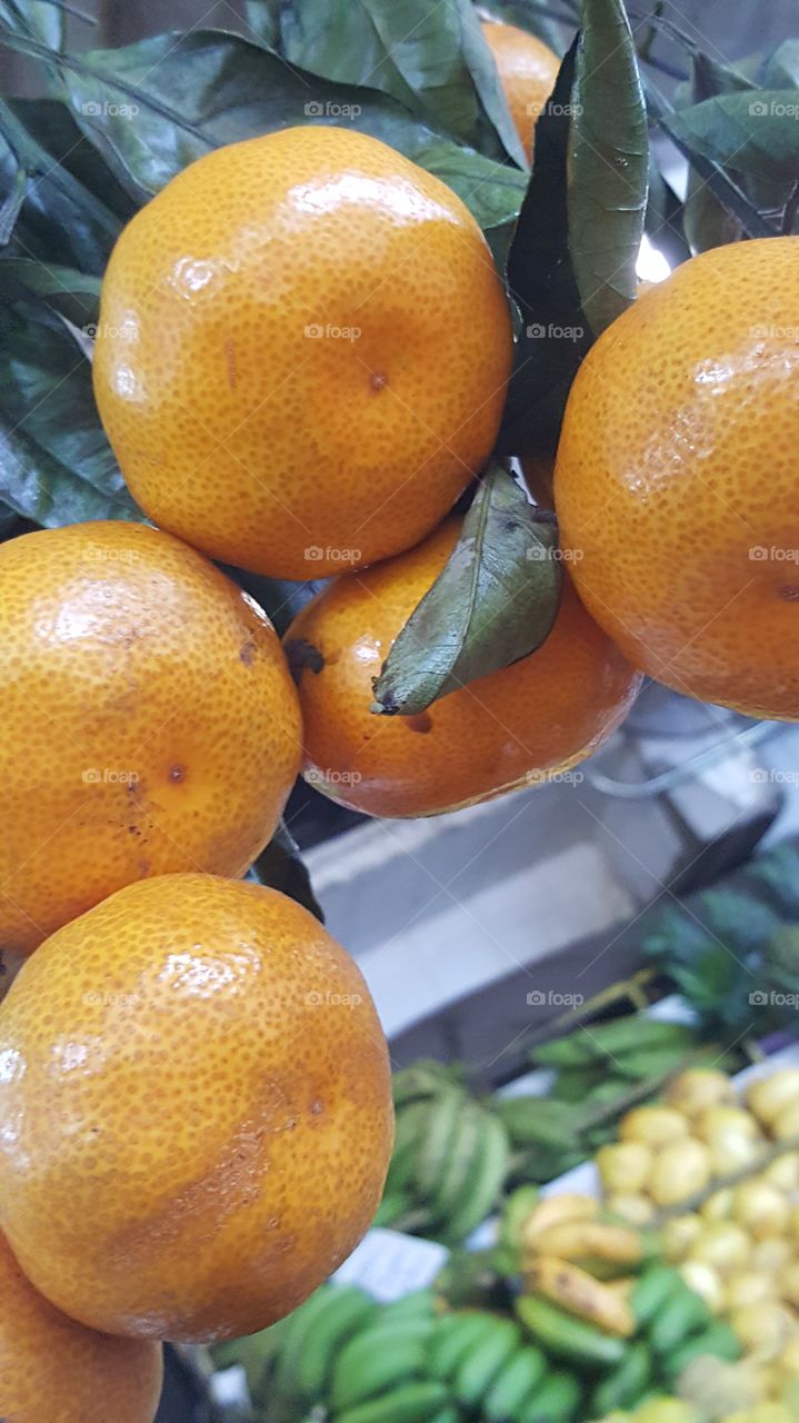 Frutas, mandarina, mercado