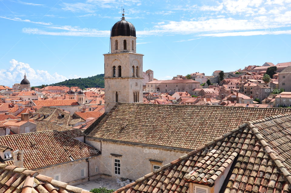 City view with old architecture