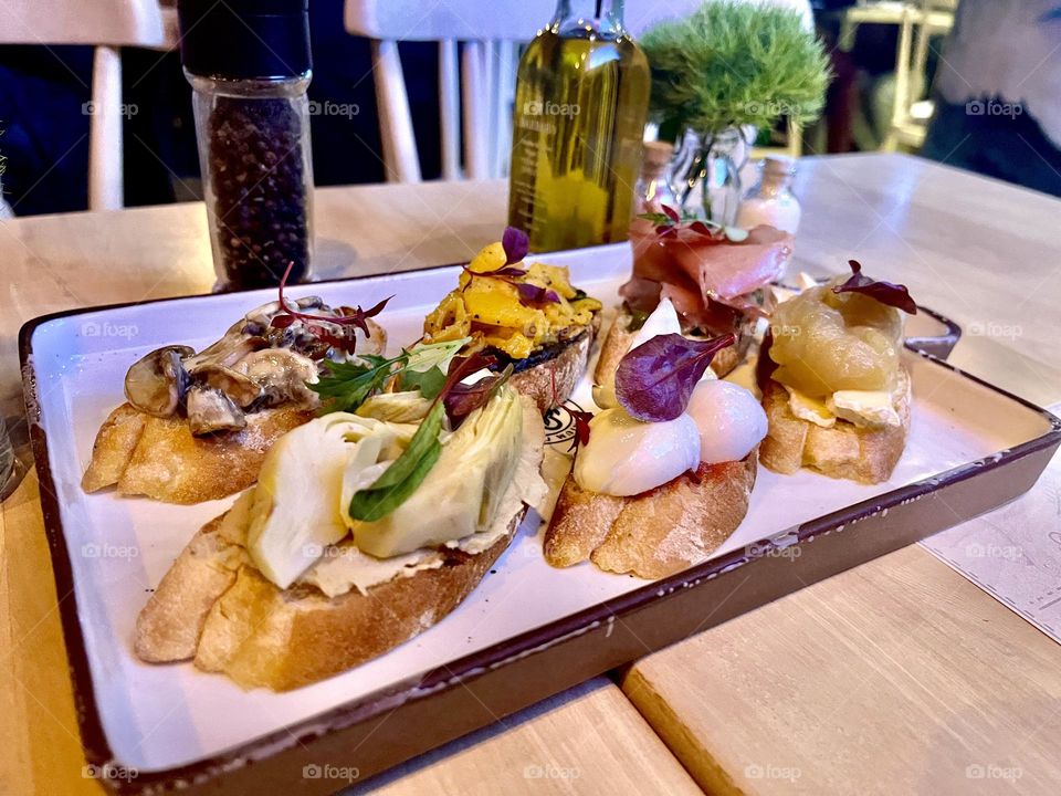 Rectangle plate with delicious food 