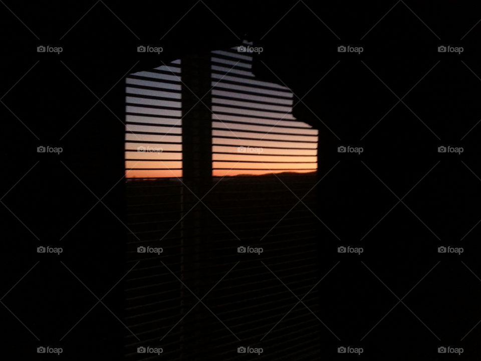 sunset in window