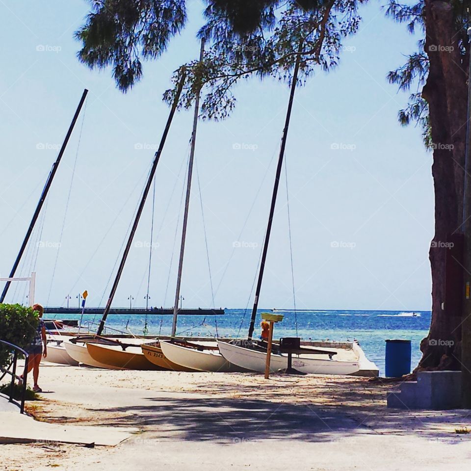 Sailboats at Higgs Beach. Key West, FL