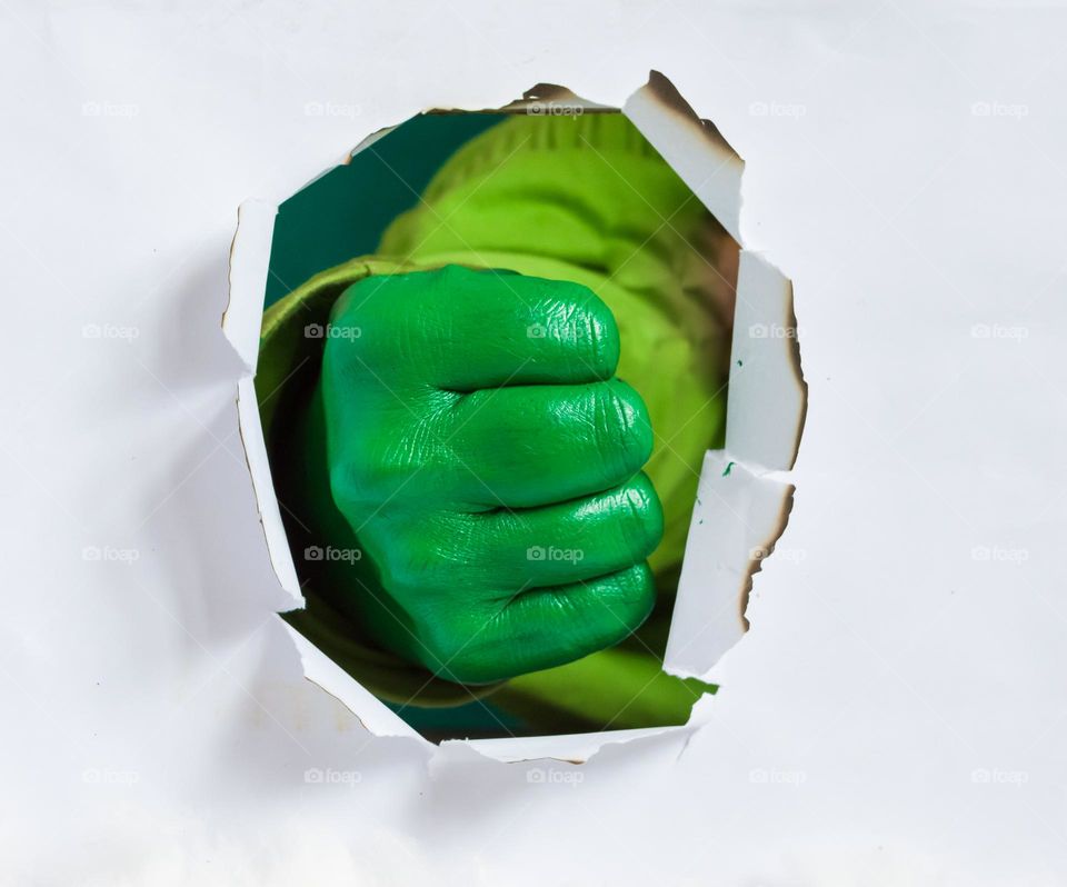 Green fist.