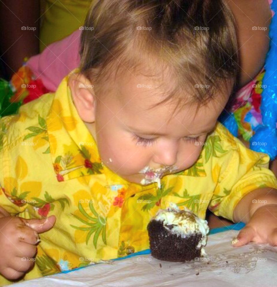 First Taste of Birthday Cake