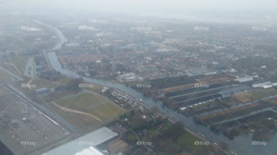 City, Aerial, Road, No Person, Airplane