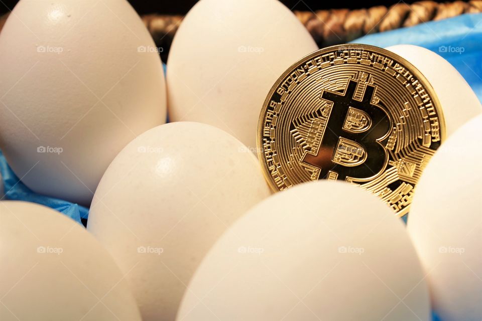 Bitcoin in a basket of eggs