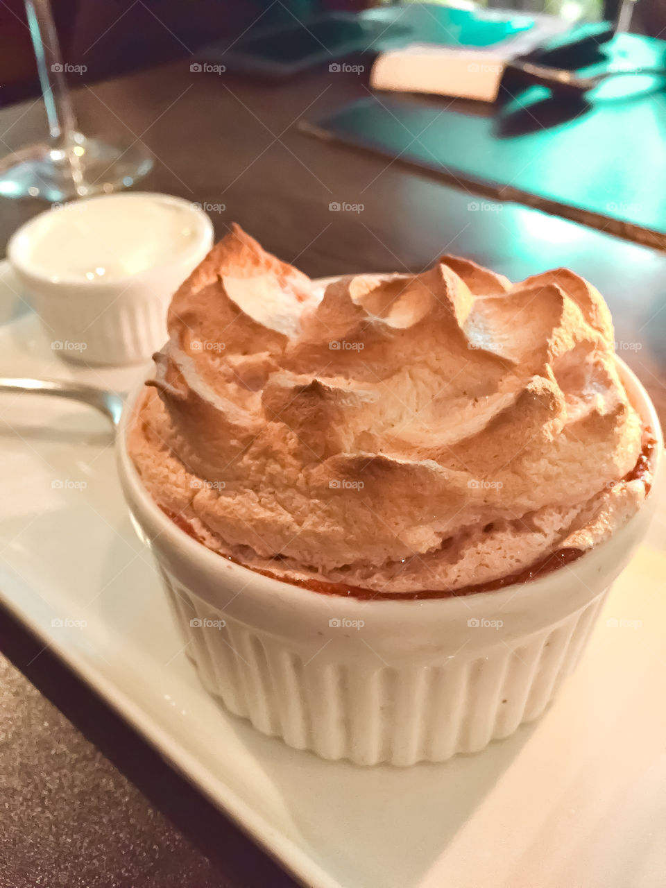 Guava soufflé with cream cheese. 
