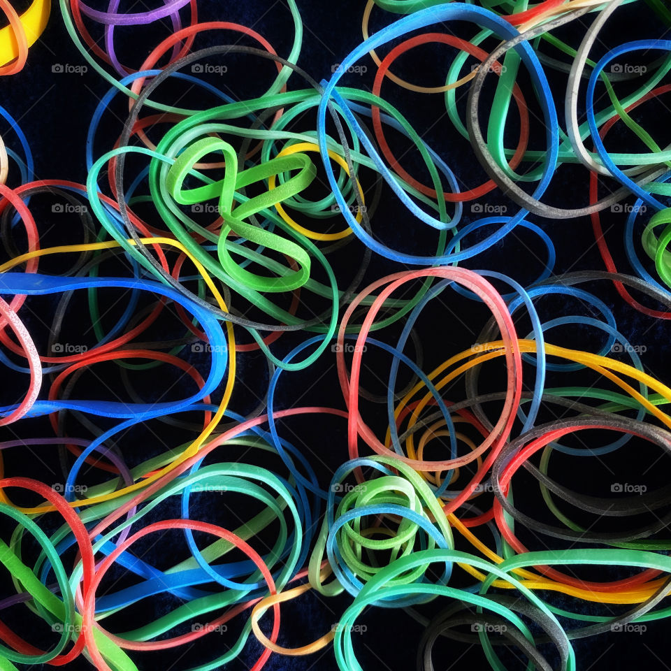 Rubber bands all over the place