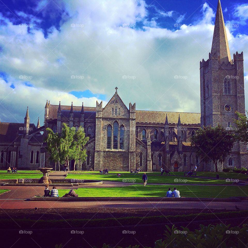 Saint Patrick's Cathedral . A beautiful day in Dublin at Saint Patrick's Cathedral