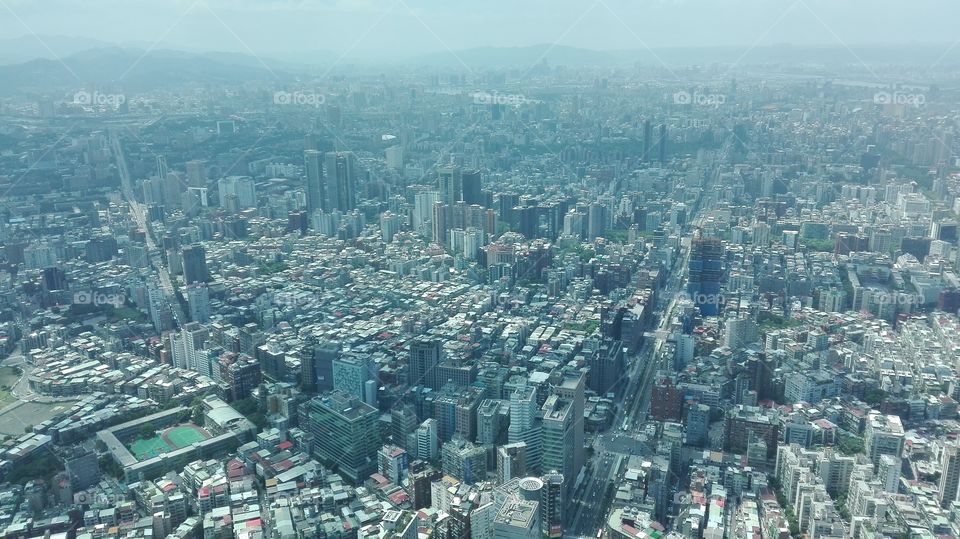 overlooking the city of Taipei