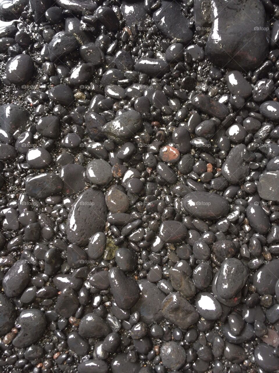 Black Sand Beach. Black rocks from Black Sand Beach, Maui HI
