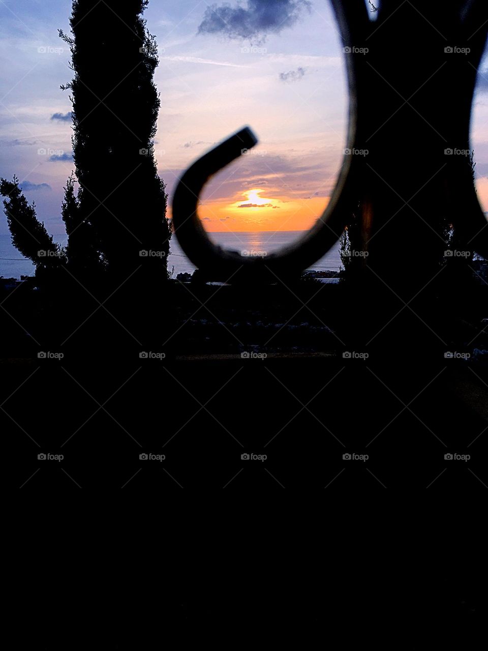 The sun in The sunset time between Metal 