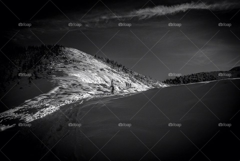 Walking through the snow