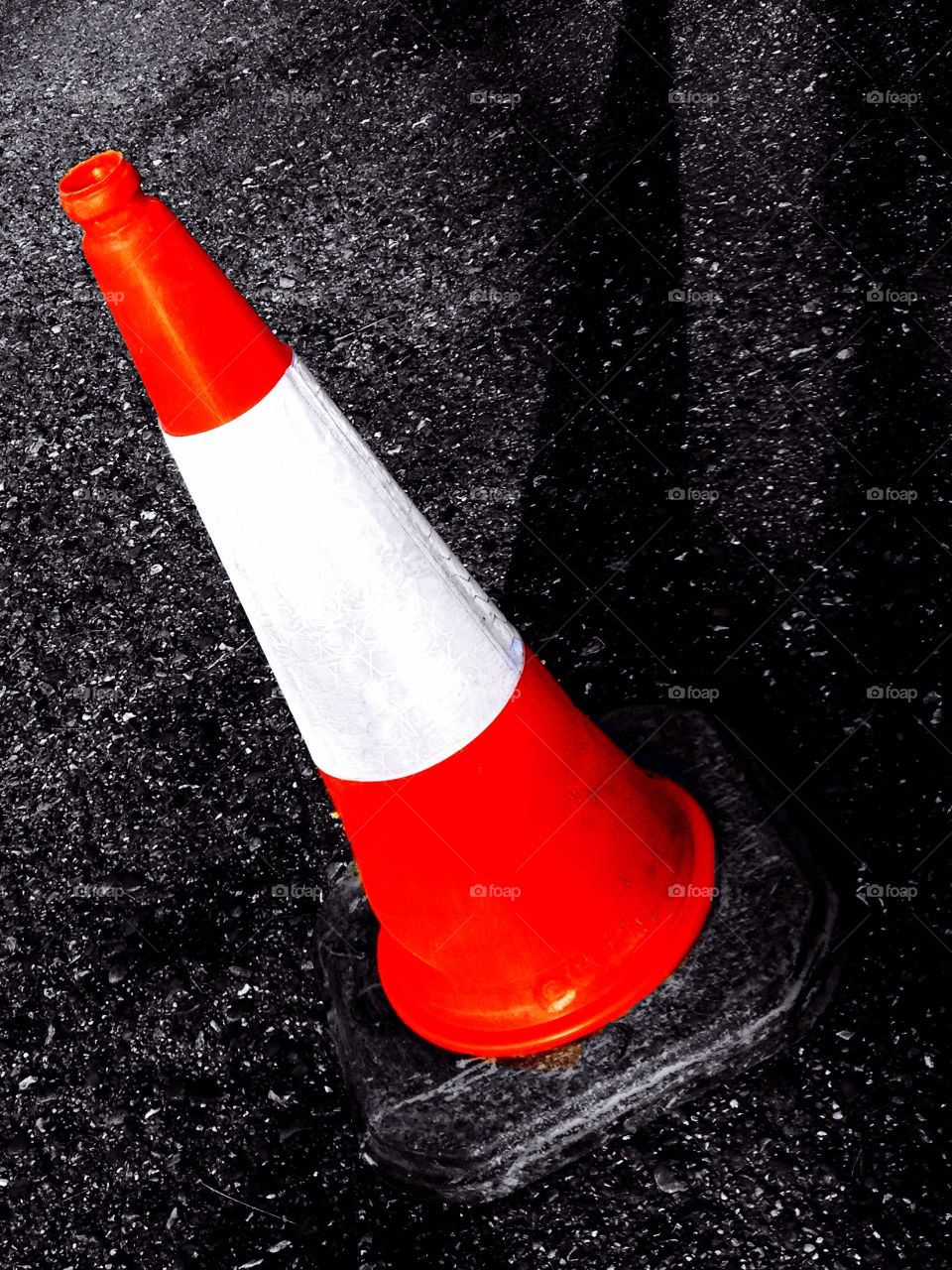 Abstract British traffic cone scene 