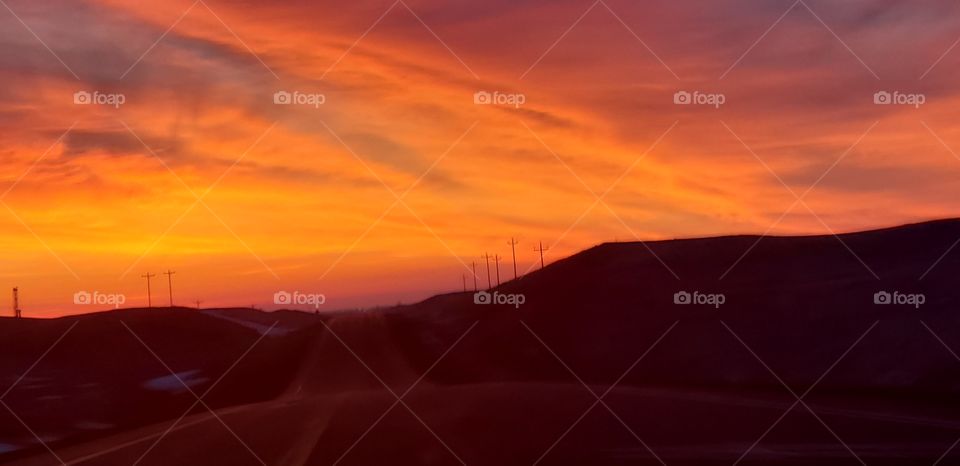 sunrise in Killdeer North Dakota