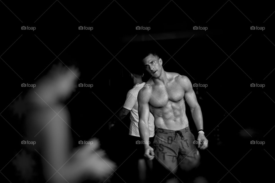 Shirtless muscular man