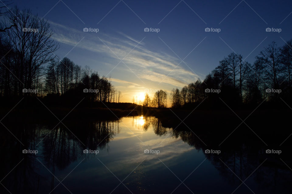 beautiful spring sunset