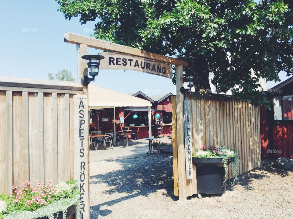 Gate to an outdoors restaurant 