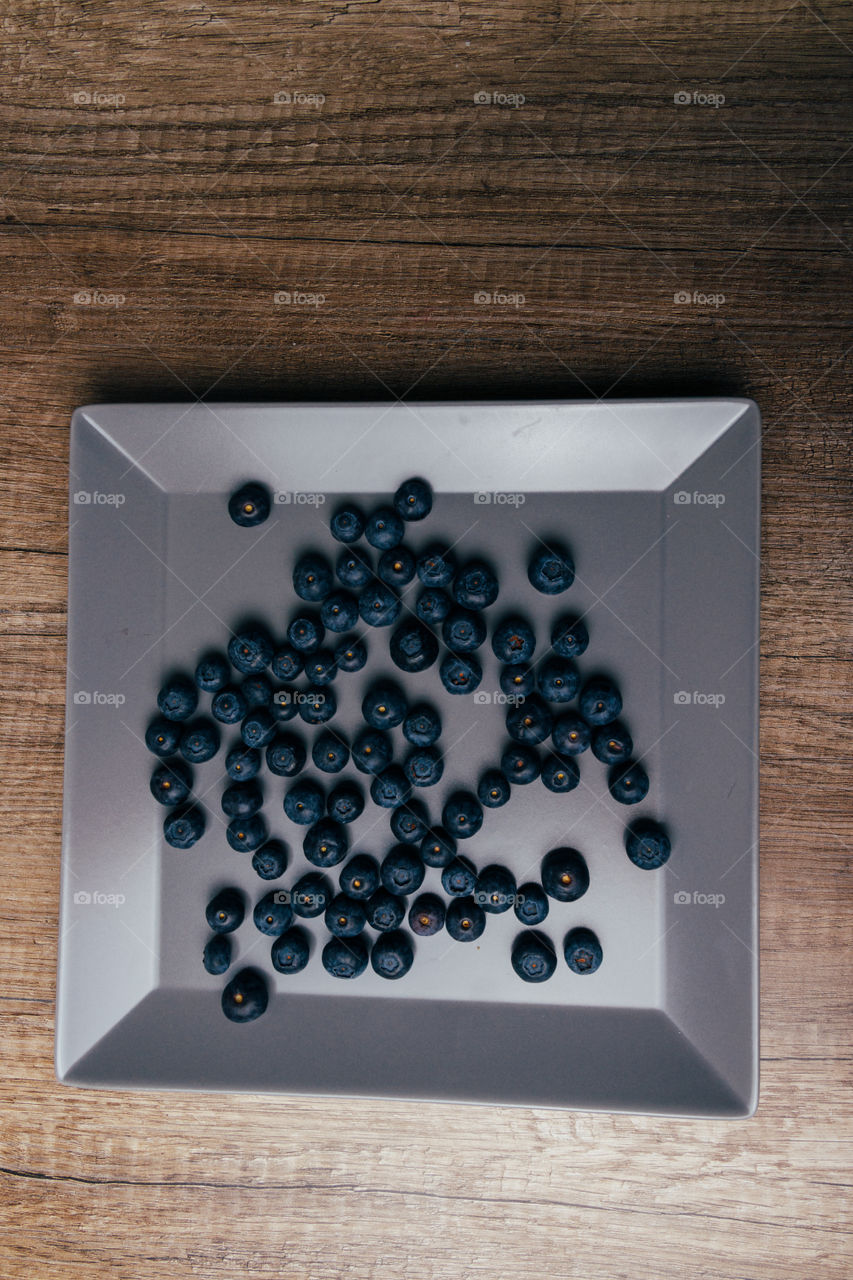 Blueberries in the plate