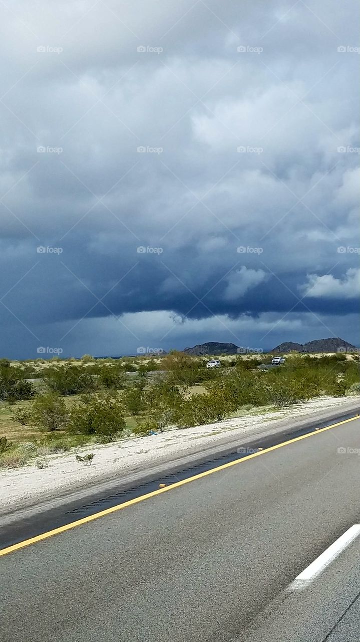 dark clouds in the desert today