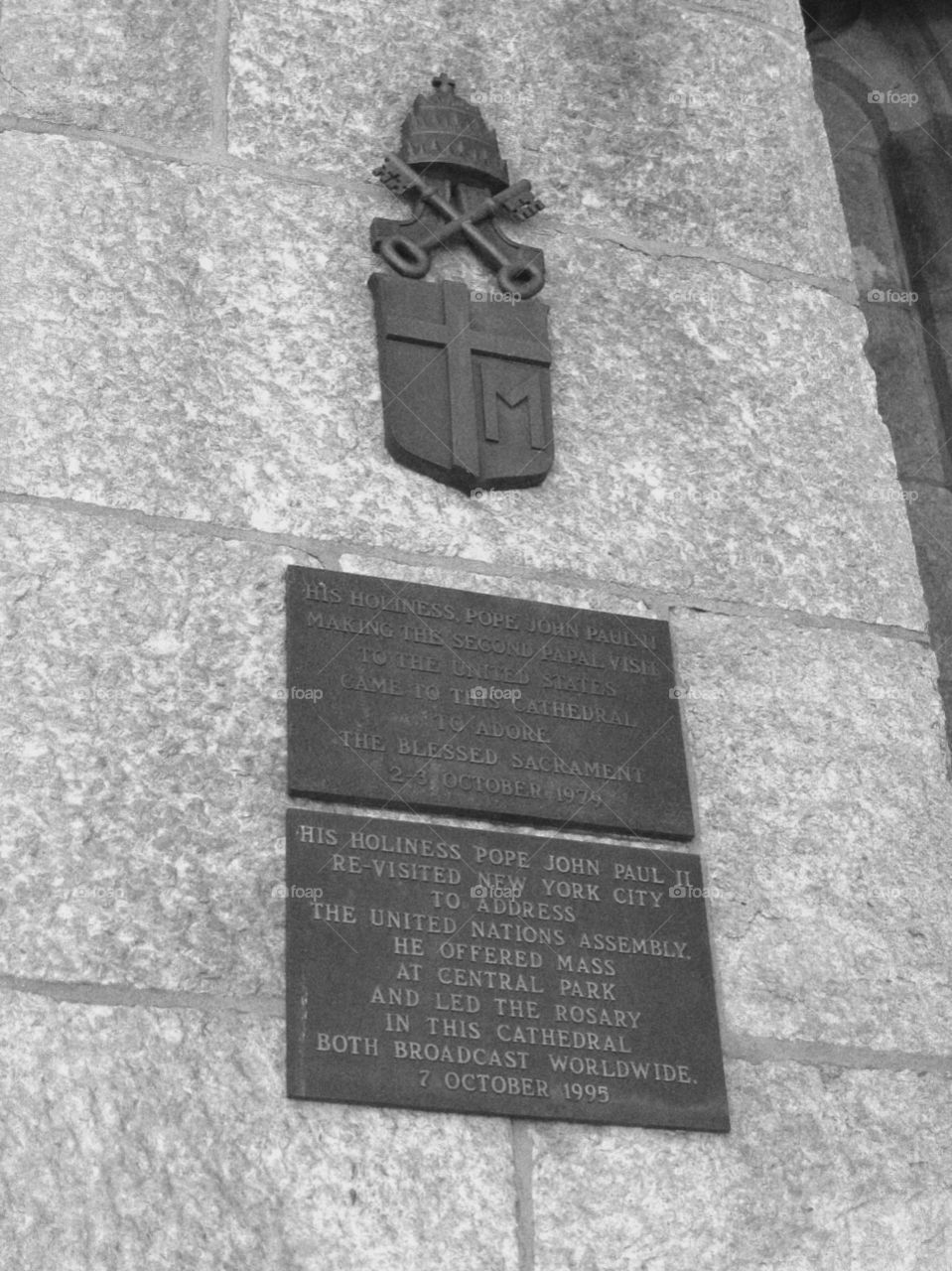 Plaque on church in New York