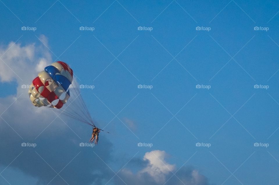 Parasailing fun at the beach in Da Nang, Vietnam 