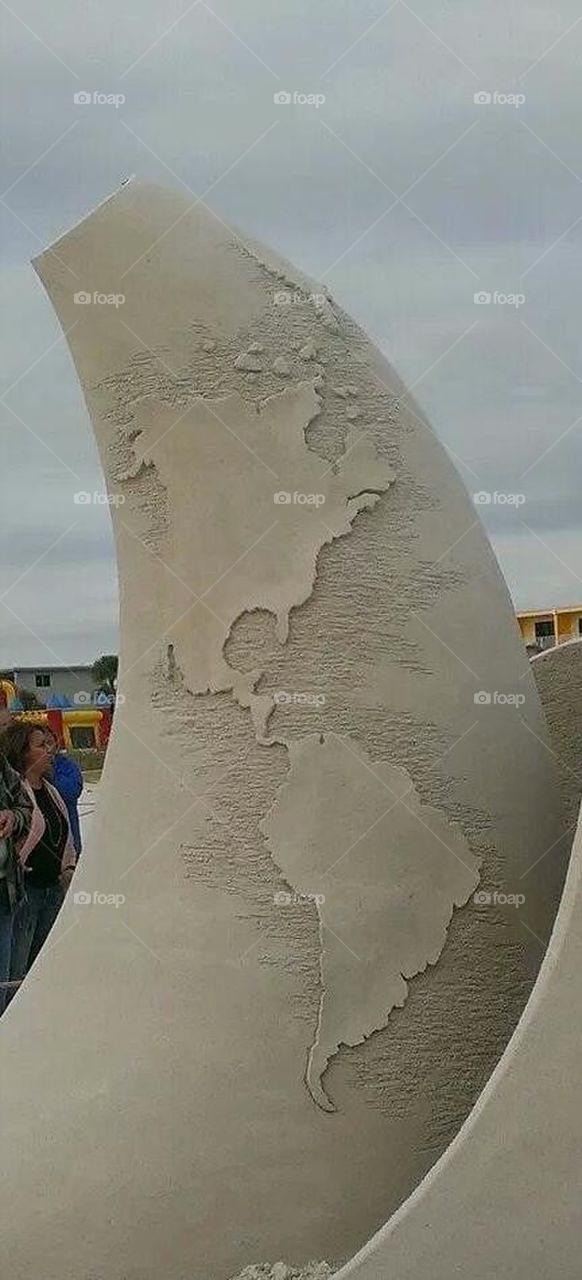 North South America Sand Sculpture