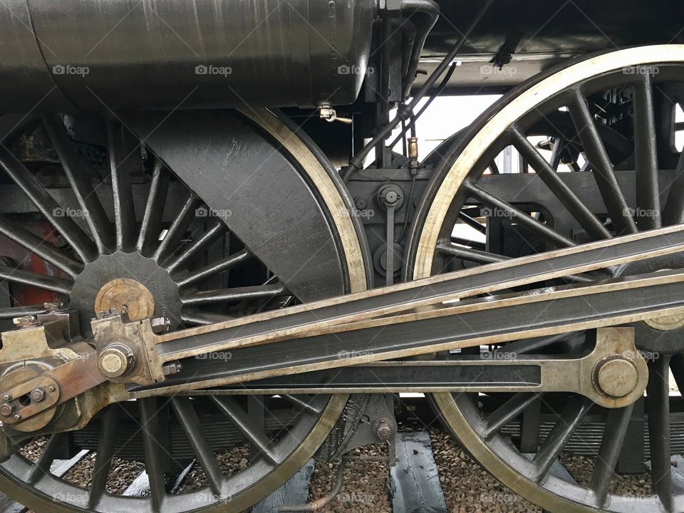 Steam train wheels