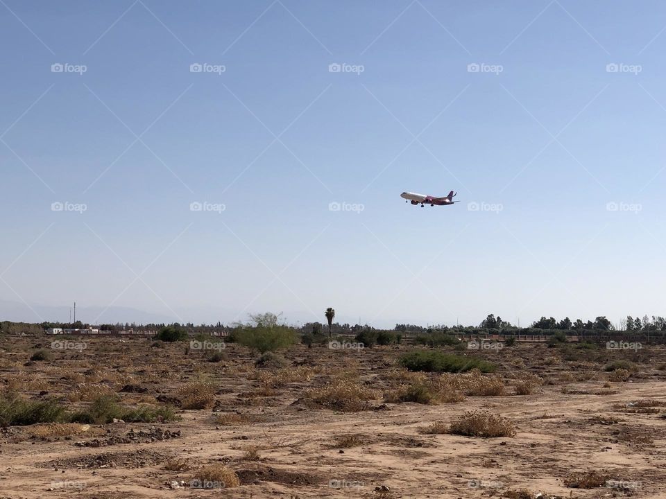 beautiful aircraft flying cross the blue sky